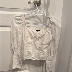 Women's White Puff Sleeve Top